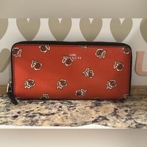 Coach Sienna Rose Slim Accordion Zip Around Wallet